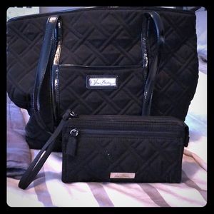 Black Vera Bradley Tote and Wallet